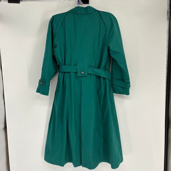 Vintage London Fog Green A-Line Belted Removable Liner Trench Coat Size 6P - Picture 6 of 10